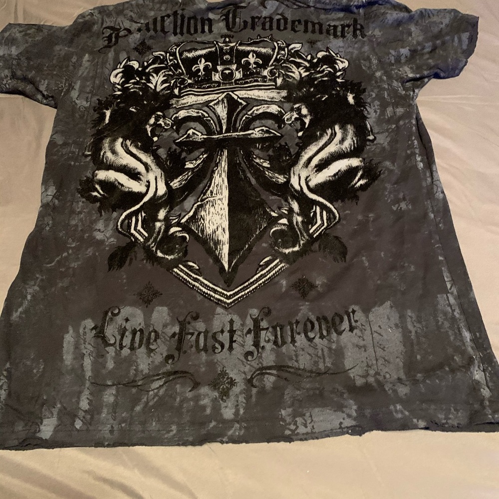 Affliction Men’s T- shirt Black and Grey